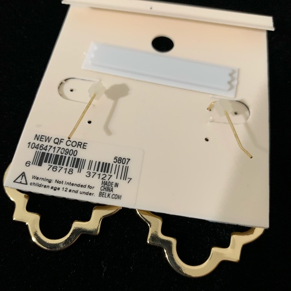 Crown & Ivy Ornate Goldtone Dangle Earrings - Picture 4 of 4